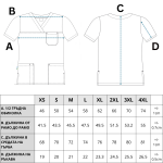 medicinska-unisex-tunika-angel-proizvedena-ot-visokokachestveni-materiali-v-osem-cvqta-tablica-s-razmeri